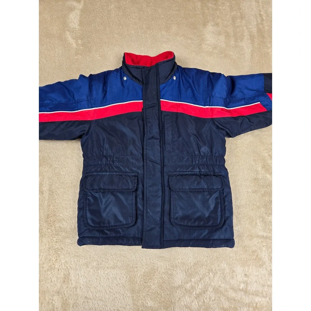 OshKosh B'gosh Kids Jacket Blue Red Color Block Puffer‎ Size M 5-6